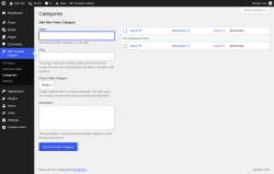 Page screenshot: WP Youtube Gallery &rarr; Categories