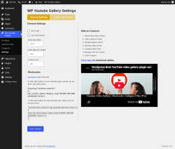Page screenshot: WP Youtube Gallery &rarr; Settings