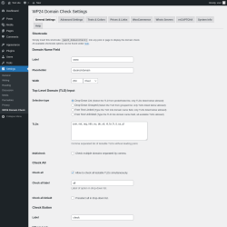 Page screenshot: Settings → WP24 Domain Check