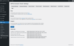 Page screenshot: Settings → WP24 Domain Check → Help