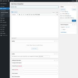 Page screenshot: Classifieds → Add New Classified