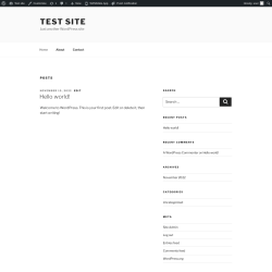Page screenshot: Test site – Just another WordPress site