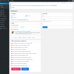 Page screenshot: Dashboard ‹ Test site — WordPress