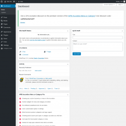 Page screenshot: Dashboard ‹ Test site — WordPress