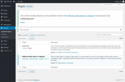 Page screenshot: Plugins ‹ Test site — WordPress