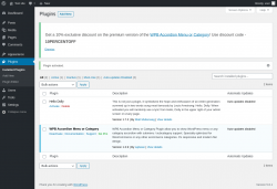 Page screenshot: Plugins ‹ Test site — WordPress
