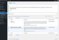 Page screenshot: Plugins ‹ Test site — WordPress