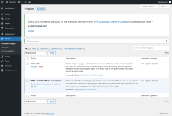 Page screenshot: Plugins ‹ Test site — WordPress