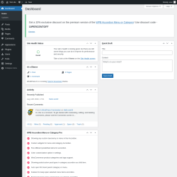 Page screenshot: Dashboard ‹ Test site — WordPress