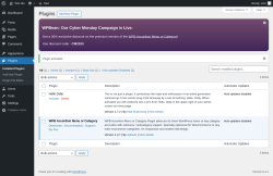 Page screenshot: Plugins ‹ Test site — WordPress