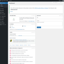 Page screenshot: Dashboard ‹ Test site — WordPress