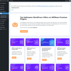 Page screenshot: WPB Accordions → Halloween Offer