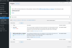 Page screenshot: Plugins ‹ Test site — WordPress