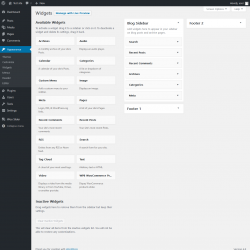 Page screenshot: Widgets ‹ Test site — WordPress
