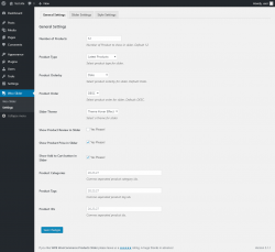 Page screenshot: Woo Slider → Settings