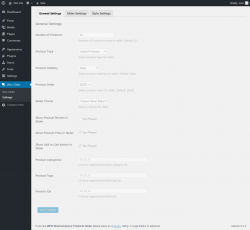 Page screenshot: Woo Slider → Settings