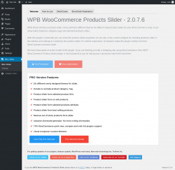 Page screenshot: WPB WooCommerce Products Slider ‹ Test site — WordPress