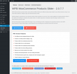 Page screenshot: WPB WooCommerce Products Slider ‹ Test site — WordPress