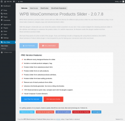 Page screenshot: WPB WooCommerce Products Slider ‹ Test site — WordPress