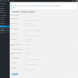 Page screenshot: Woo Slider → Settings