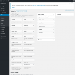 Page screenshot: Widgets ‹ Test site — WordPress
