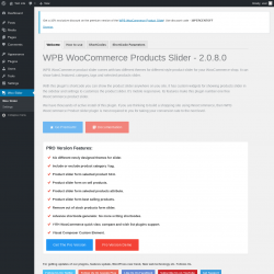Page screenshot: WPB WooCommerce Products Slider ‹ Test site — WordPress
