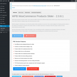 Page screenshot: WPB WooCommerce Products Slider ‹ Test site — WordPress