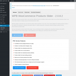 Page screenshot: WPB WooCommerce Products Slider ‹ Test site — WordPress