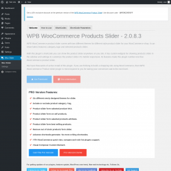 Page screenshot: WPB WooCommerce Products Slider ‹ Test site — WordPress