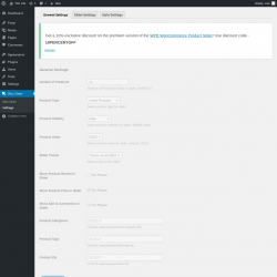 Page screenshot: Woo Slider → Settings