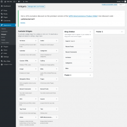 Page screenshot: Widgets ‹ Test site — WordPress