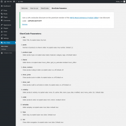 Page screenshot: Woo Slider → ShortCode Parameters