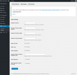 Page screenshot: Woo Slider → Settings → Slider Settings