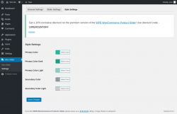 Page screenshot: Woo Slider → Settings → Style Settings