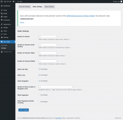 Page screenshot: Woo Slider → Settings → Slider Settings