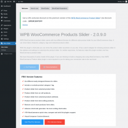 Page screenshot: WPB WooCommerce Products Slider ‹ Test site — WordPress