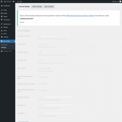 Page screenshot: Woo Slider → Settings