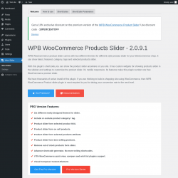 Page screenshot: WPB WooCommerce Products Slider ‹ Test site — WordPress