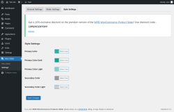 Page screenshot: Woo Slider → Settings → Style Settings
