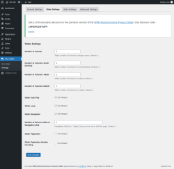 Page screenshot: Woo Slider → Settings → Slider Settings
