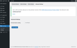 Page screenshot: Woo Slider → Settings → Advanced Settings
