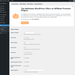 Page screenshot: Products Slider → Settings