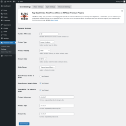 Page screenshot: Products Slider → Settings