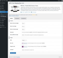 Page screenshot: WPClever → Free Shipping Bar