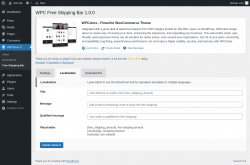 Page screenshot: WPClever → Free Shipping Bar → 
							Localization                        