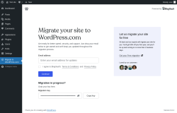 Page screenshot: Migrate to WordPress.com ‹ Test site — WordPress