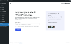 Page screenshot: Migrate to WordPress.com ‹ Test site — WordPress