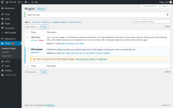 Page screenshot: Plugins &lsaquo; Test site &mdash; WordPress