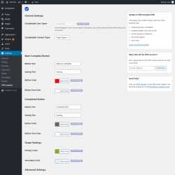 Page screenshot: Settings &rarr; WPComplete