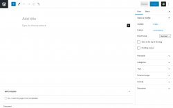 Page screenshot: Add New Post &lsaquo; Test site &mdash; WordPress